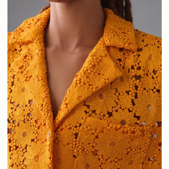 MAEVE LACE HALF-SLEEVE BUTTONDOWN SHIRT - Picture 4 of 6